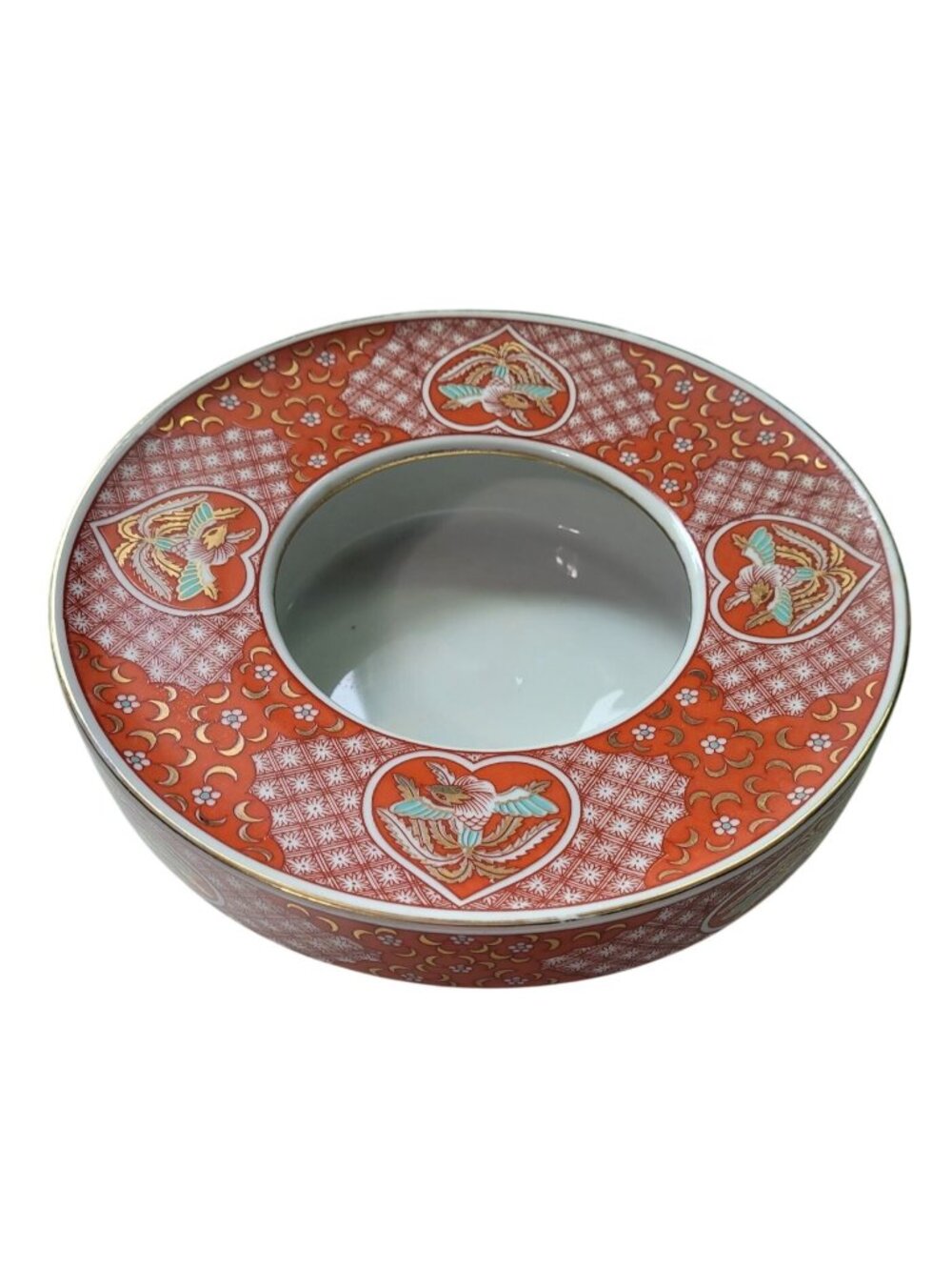 The Toscany Collection Arita Japan Porcelain Bowl Ashtray Red Gold Phoenix Desig